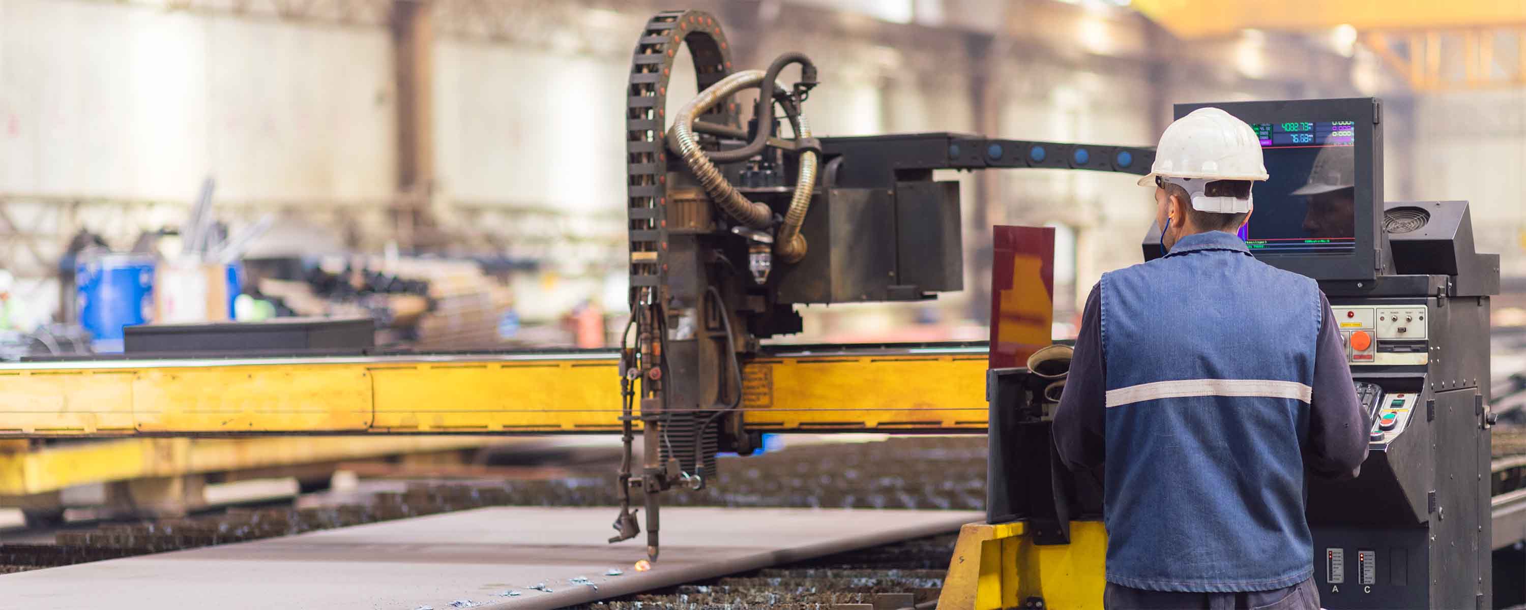 A cutting machine in a factory